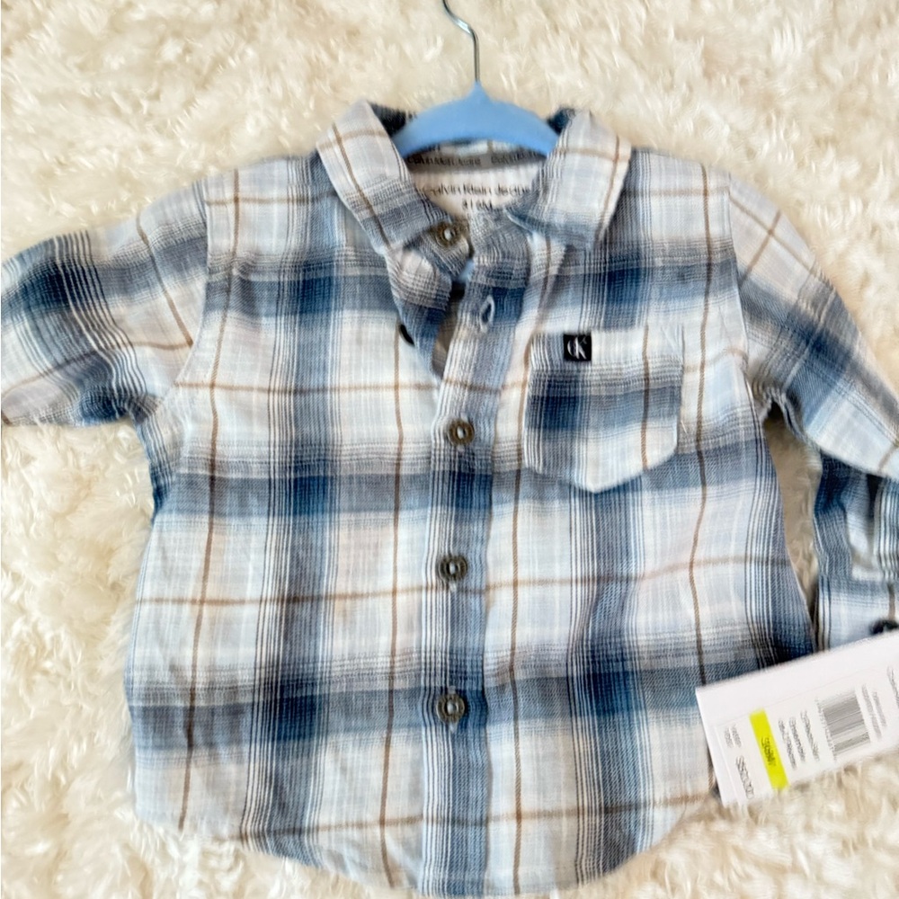 Infant Blue Plaid Shirt